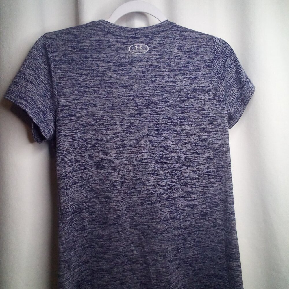 Under Armour Shirt Women S ? V-neck Short Sleeve Active Athletic Blue - Picture 5 of 16